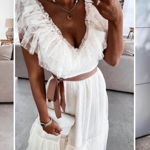 SOLD Lilipretty | Swiss Dot Tiered Midi Dress - Picture 3 of 5